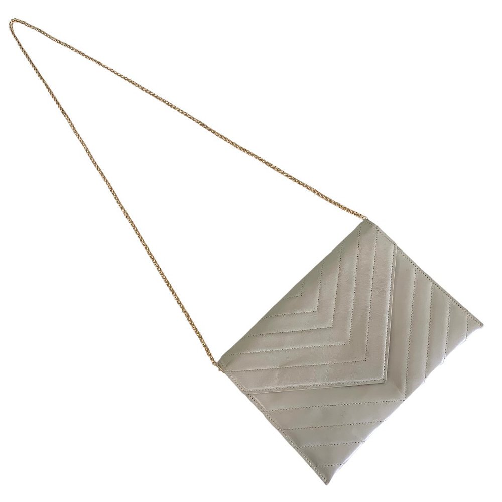 YSL Vintage Leather Quilted Clutch Bag - Picture 2 of 12